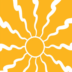 Groovy retro abstract sun backgrounds. Organic doodle shapes with background.