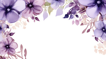Digital vintage watercolor purple flowers abstract graphic poster web page PPT background