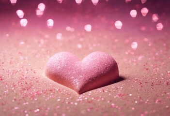 'confetti Pink Heart Glowing Valentines Happy Sand Day_AI Love Sprinkled Background Shining valentine nubes romance romantic abstract decoration bokeh light shape card holiday colo'