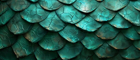 green dragon scale pattern close-up - luxury background texture for wallpaper.