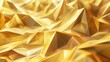 Shiny bright golden glossy low poly abstract background. Generative AI