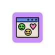 Icon of emoji ideogram. File, emotion, mood. Computing concept. Can be used for topics like expressions, electronic message, online communication