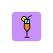 Icon of fruit cocktail. Beverage, celebration, drink. Alcohol concept. Can be used for topics like party, menu, vacation