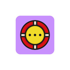 Poster - Line icon of lifebuoy. Assistance, rescue, emergency. Help concept. Can be used for topics like travel, internet, vacation