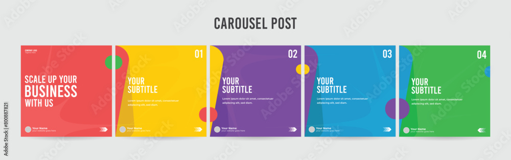 Editable Instagram Carousel Post Layout Set, Social Media Marketing ...