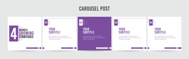 Wall Mural - editable instagram carousel post layout set, social media marketing microblog template design, tips 