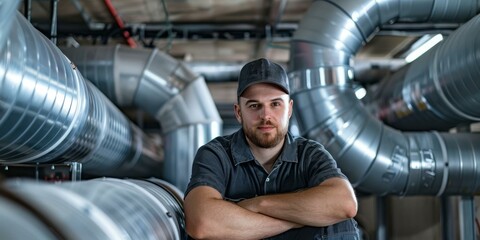 Wall Mural - Portrait of a male worker in a factory