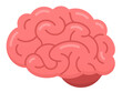 pink brain flat design isolated