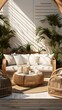© Adobe Contributor - Modern bohemian outdoor living space with comfortable seating and lush plants