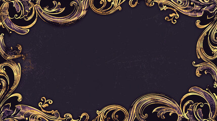 Regal gold and purple swirl border, lending royal elegance to event programs.
