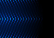 Blue neon glowing arrows technology abstract background. Futuristic laser graphic vector design