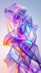 Wall Mural - Colorful abstract 3D rendering of a fluid shape