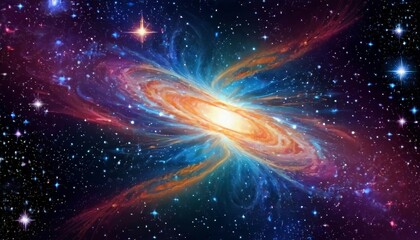 Wall Mural - Abstract celestial background with cosmic elements and starry motifs.
