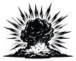 Dynamite or bomb explosion boom clouds vector