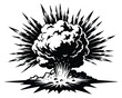 Dynamite or bomb explosion boom clouds vector