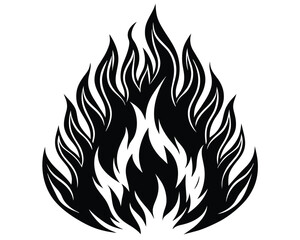 Poster - Fire flames Illustration Black and White