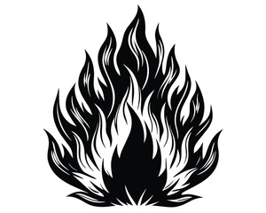 Poster - Fire flames Illustration Black and White