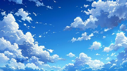 Canvas Print - Blue sky with white clouds