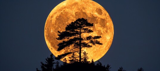 Enchanting full moon rising, illuminating lunar surface, embodying night s magic and mystery