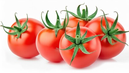 fresh red tomatoes isolated on a white background, macro tomato studio photo, clipping path