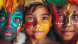 Kulturelle Vielfalt am 7. Mai Internationaler Tag der kulturellen Vielfalt mit bunten Gesichtern Portrait Kinder geschminkt Generative AI 