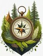 Kompass mit wilder Natur