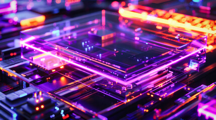 Wall Mural - Abstract generic technology purple composition