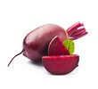 Beetroot and slick beetroot on white backgrounds