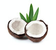 Coconut nuts on white backgrounds