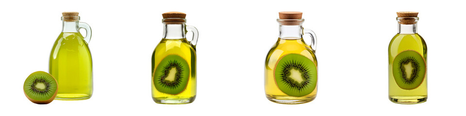 Wall Mural - Collection of Kiwi Syrup isolated on transparent png background. Generative ai