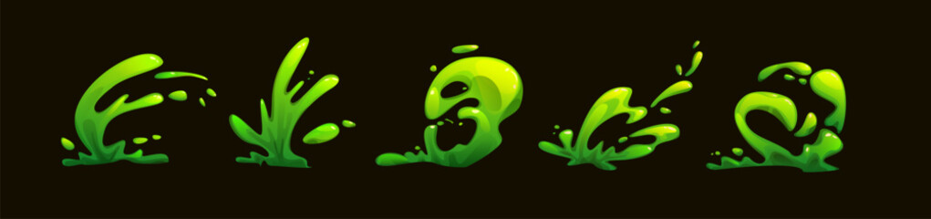 Wall Mural - green slime drip. liquid halloween mucus splat vector. goo splash stain texture. cartoon jelly paint