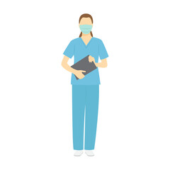 Wall Mural - Vector illustration of hospital nurse on transparent background