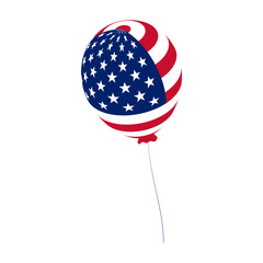 Wall Mural - Vector illustration of American flag color balloon on transparent background