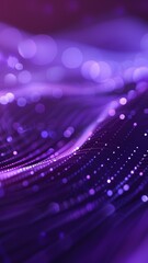 Wall Mural - AI generated illustration of abstract purple and black wavy lines with light effects