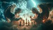 Himmlisches Duell: Schachspiel zwischen Gut und Böse