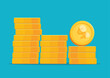 stack of gold coins graph vector illustration