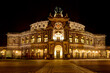Semperoper opera house in Dresden night view, Germany.