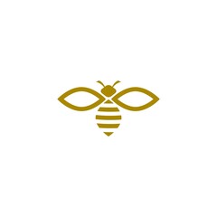 Sticker - Bee icon isolated on a white background