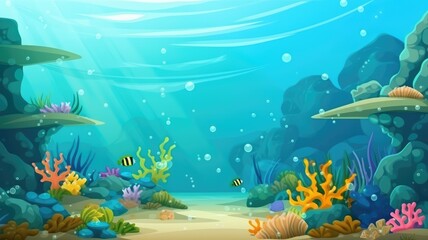 Wall Mural - Underwater Coral Reef Landscape