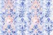 Pastel and White Khram Seamless Pattern in Gouache
