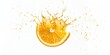 © Pathompong Thongsan - orange slices and juice splashing Isolated on a white background.