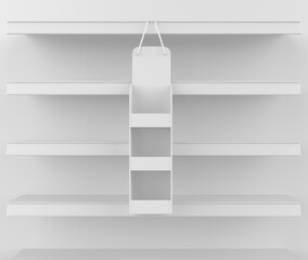 Wall Mural - Hangsell Display Shelve Stand blank template, 3d illustration. 