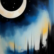 abstract moon drawing design for wallpaper or background