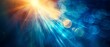 Abstract Sunlight Background with Blue Bokeh and Lens Flares