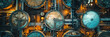 © Uwe - banner of Large commodity tanks in an industrial area, top View