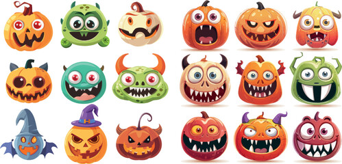 Poster - Halloween monsters emoji