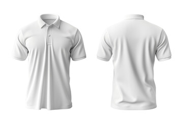 Canvas Print - Blank collared shirt mock up template, front and back view, isolated on white, plain t-shirt mockup. Polo tee design presentation for print.