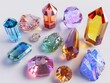 Collection of Colorful Gemstones on Reflective Surface
