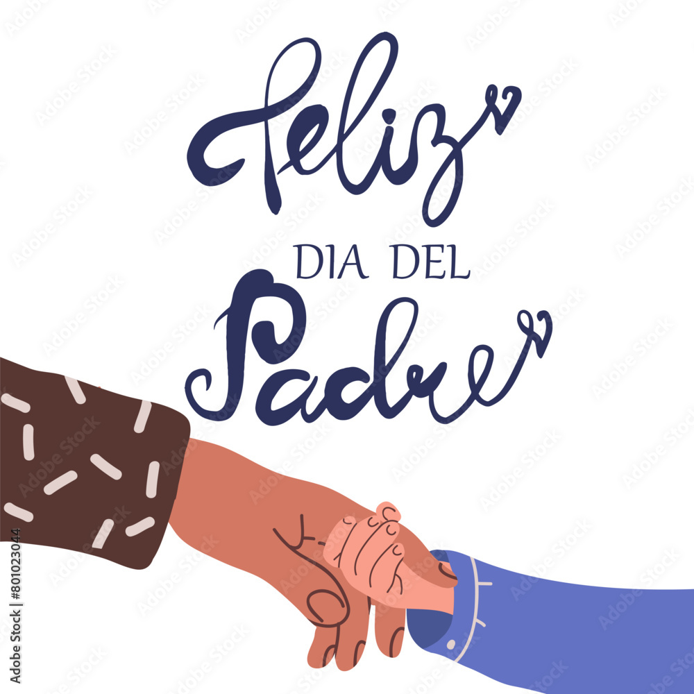 Feliz Dia del Padre, Happy Fathers Day in Spanish handwritten font ...