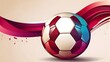 soccer ball on the red background